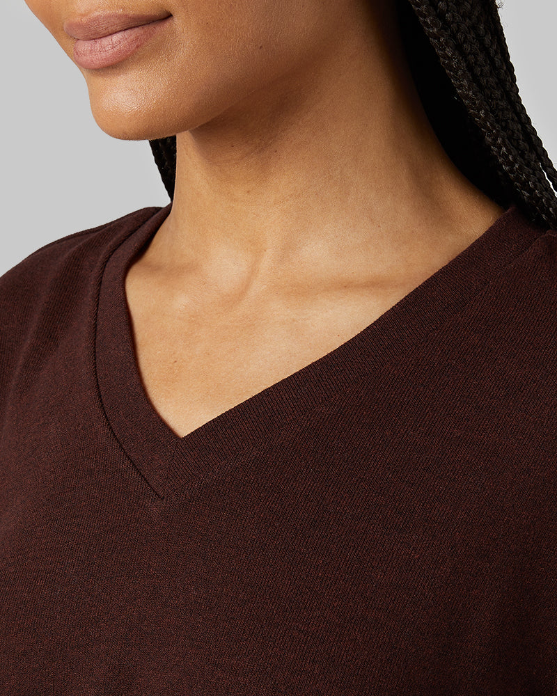 WOMEN'S SOFT SWEATER KNIT VNECK TOP