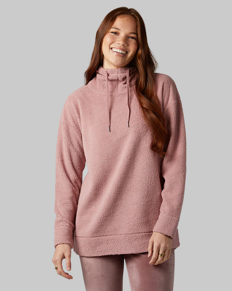WOMEN'S SHORTHAIR SHERPA PULLOVER HOODIE